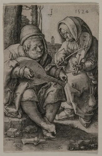The Musicians by Lucas van Leyden, print, 1524