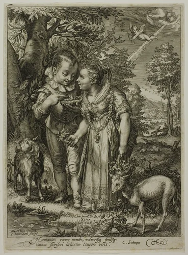 Spring, from The Four Seasons by Jan Saenredam, print, 1601