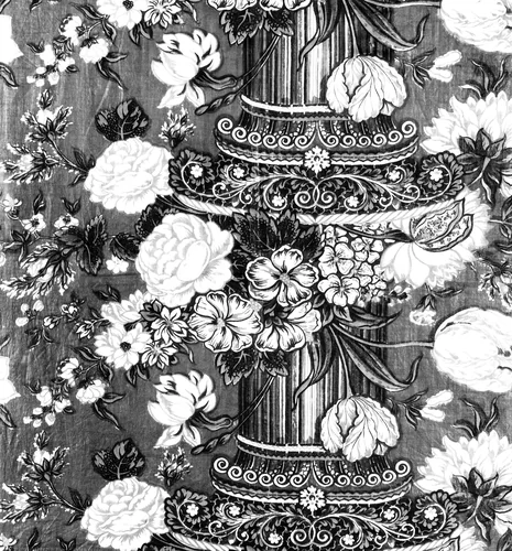 Panel (Pillar Design) by England, textile, 1830-1835