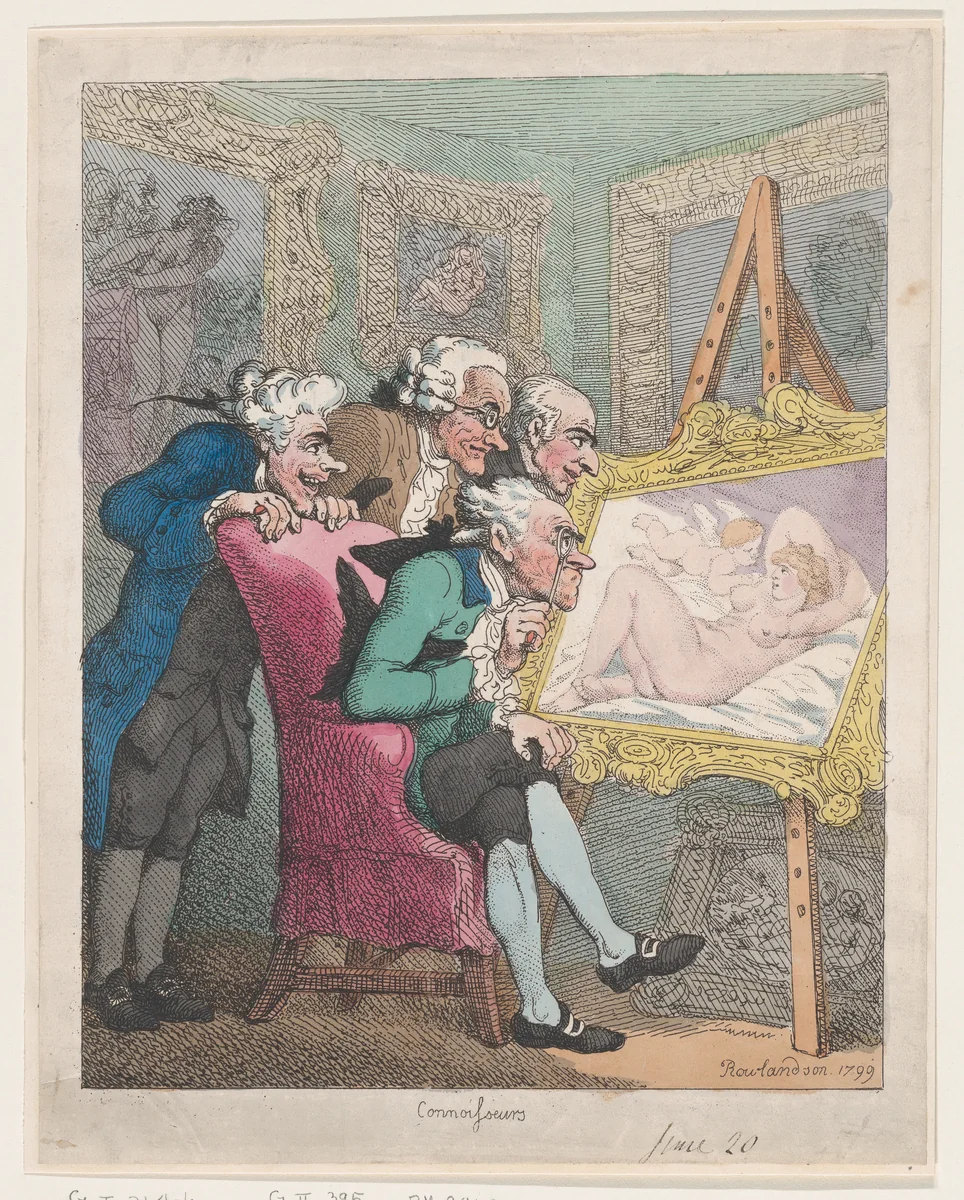 Connoisseurs by Thomas Rowlandson, print, 1799