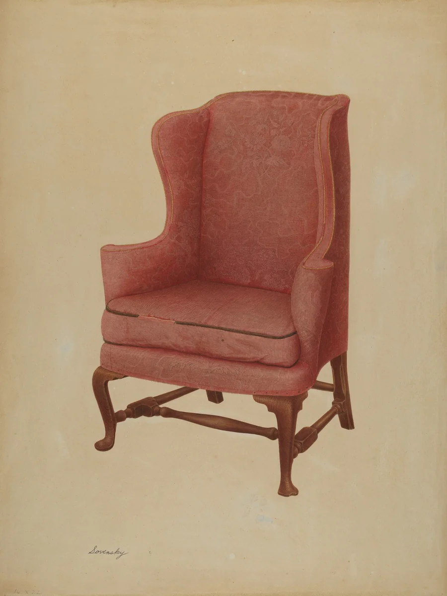 Wing Chair by Isidore Sovensky, index of american design, 1941