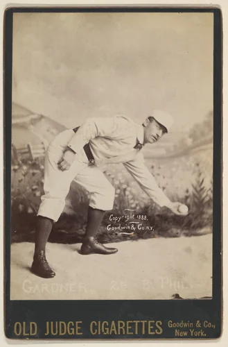 Gardner, 2nd Base, Philadelphia, from the series Old Judge Cigarettes by Goodwin & Company, photograph, 1888