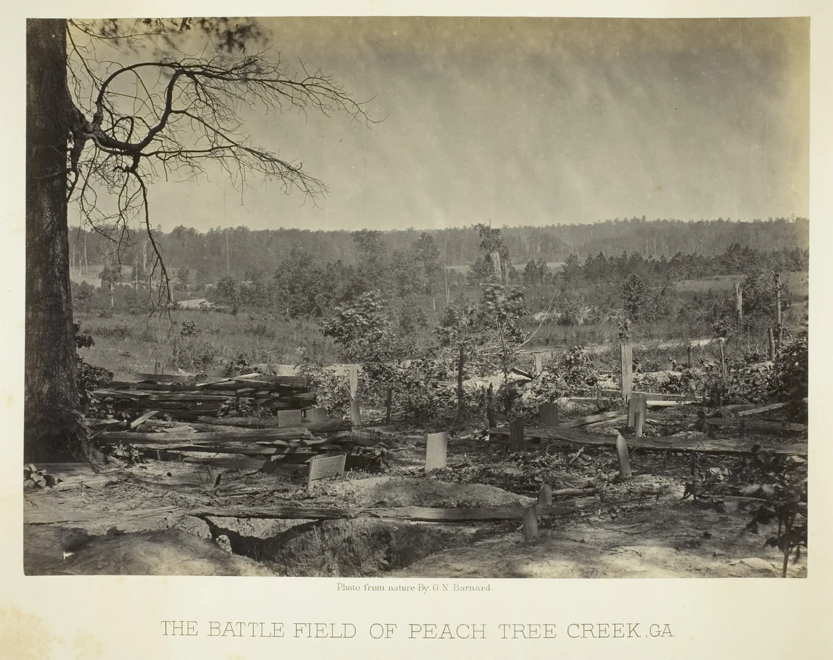 The Battle Field of Peach Tree Creek, Ga. by George Barnard, photograph, 1864-1866