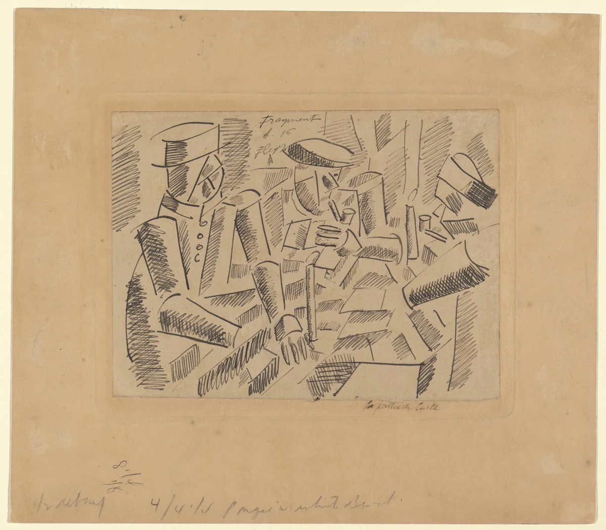 The Game of Cards by Fernand Léger, drawing, 1916