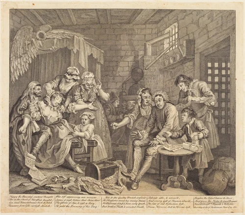 A Rake's Progress: pl.7 by William Hogarth, print, 1735