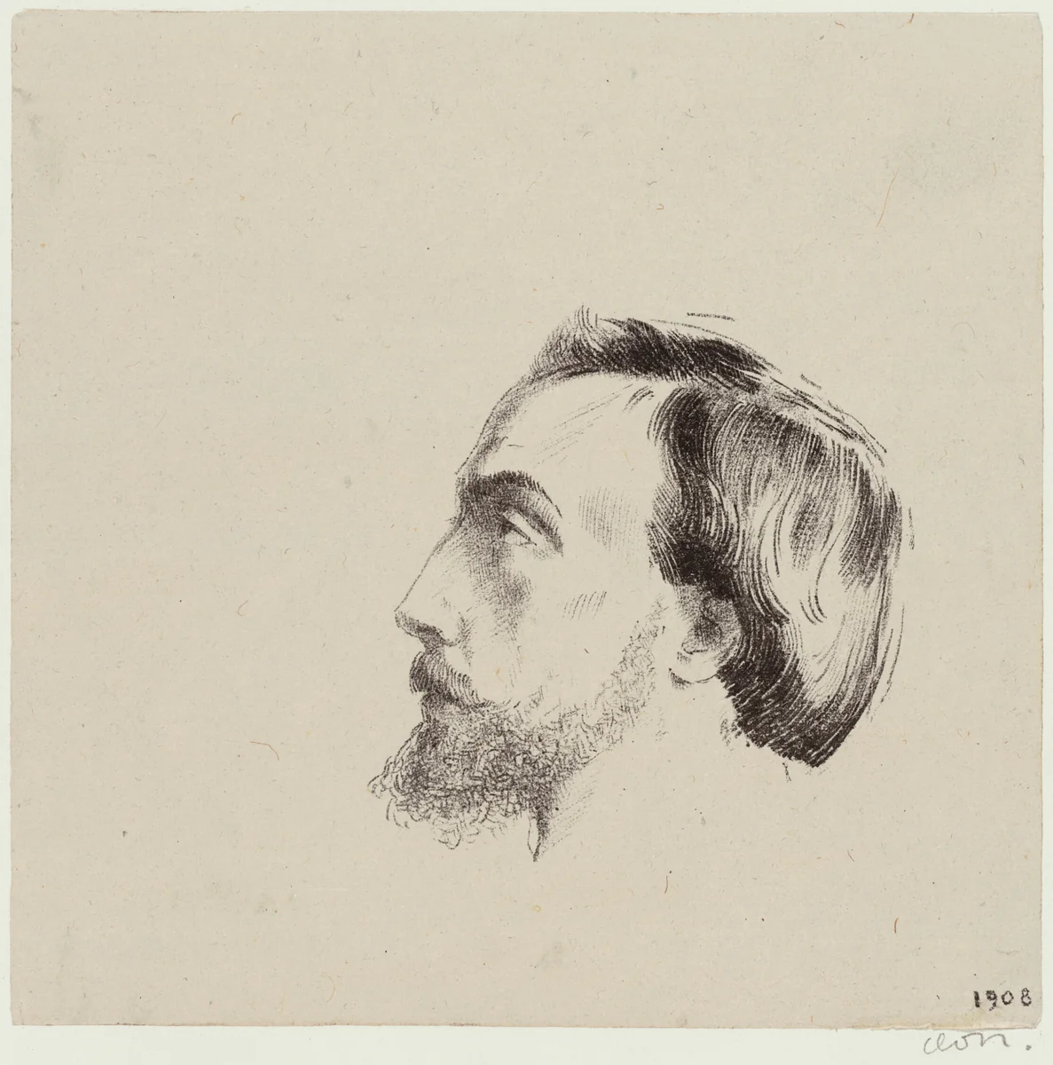 Miguel Llobet by Odilon Redon, print, 1908