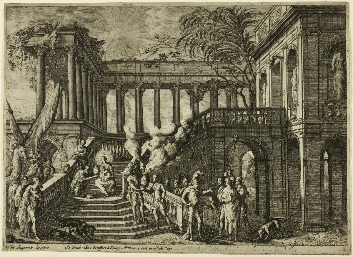 Adoration of the Magi by Henri Mauperché, print, 1622-1686