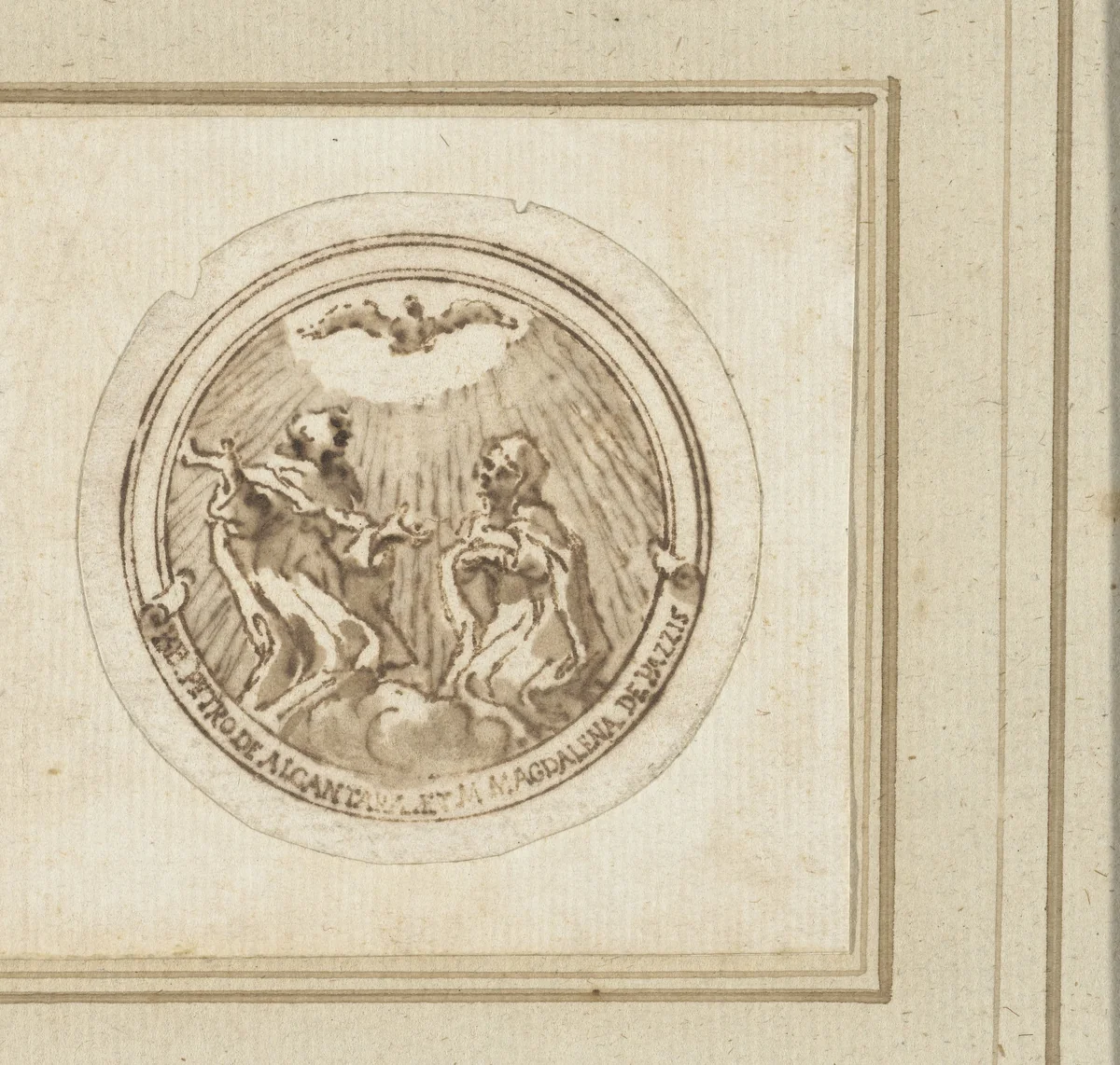 Ontwerp voor een gedenkpenning by Gian Lorenzo Bernini, drawing, 1608-1669