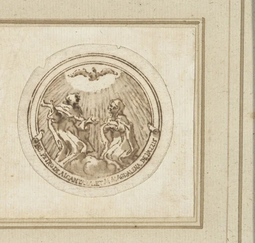 Ontwerp voor een gedenkpenning by Gian Lorenzo Bernini, drawing, 1608-1669