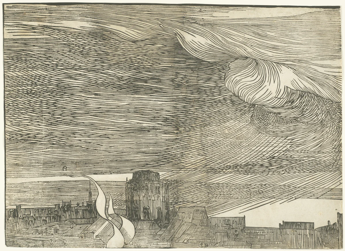 The Submersion of Pharaoh's Army in the Red Sea by Titian, print, 1510-1520