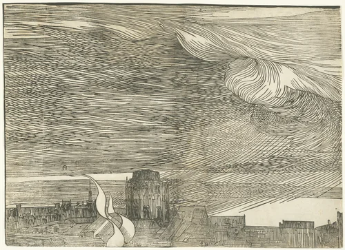 The Submersion of Pharaoh's Army in the Red Sea by Titian, print, 1510-1520