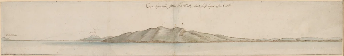 Cape Spartell from the West by Wenceslaus Hollar, drawing, 1669-1670