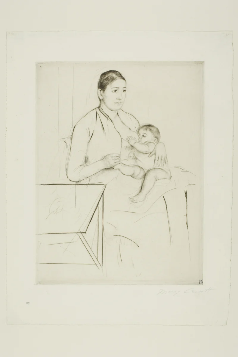 Nursing by Mary Cassatt, print, 1885-1895