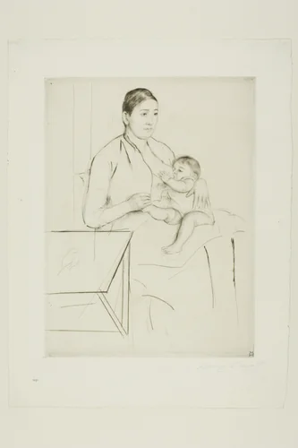 Nursing by Mary Cassatt, print, 1885-1895