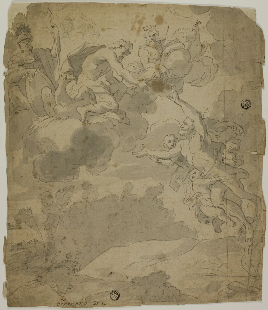 Apotheosis of Hercules by Unknown Artist, drawing, 1600-1699