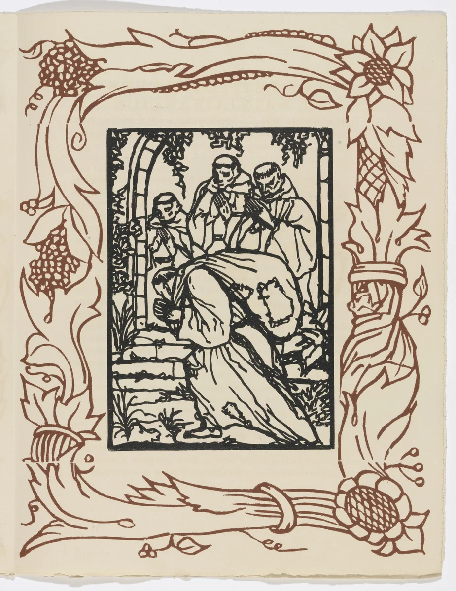 Plate (page 77) from Les Petites Fleurs de St. François (The Little Flowers of St. Francis) by Émile Bernard, illustrated book, 1928