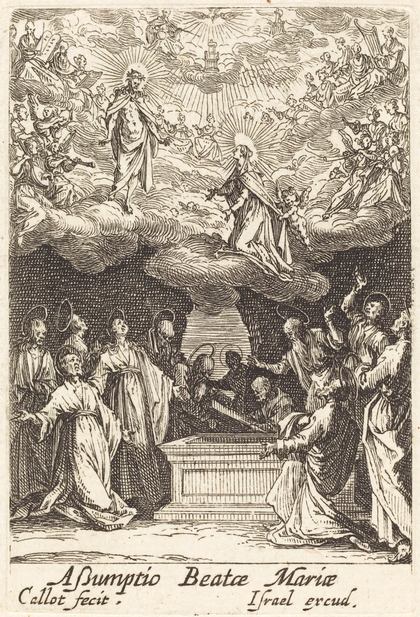 The Assumption of the Virgin by Jacques Callot, print, 1628-1638