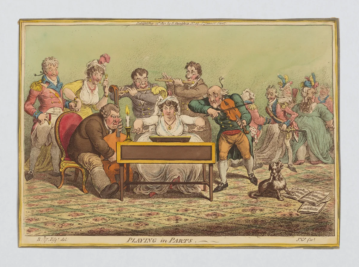 Playing in Parts by James Gillray, print, 1801