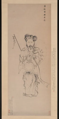 Bodhisattva Guanyin in the Form of the Buddha Mother by Chen Hongshou, painting, 1620