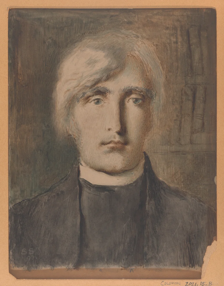Portrait of a Cleric by Simeon Solomon, drawing, 1897