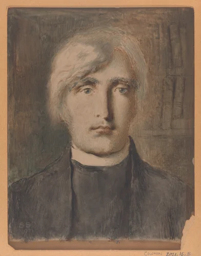 Portrait of a Cleric by Simeon Solomon, drawing, 1897