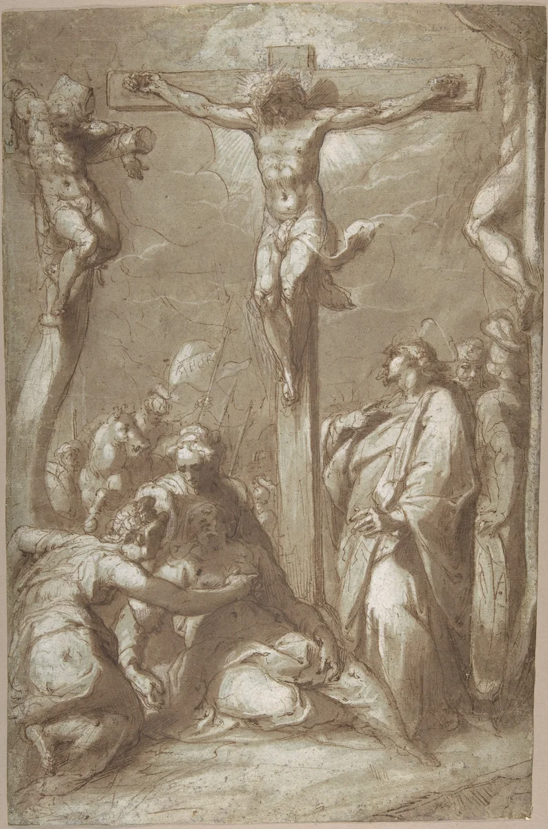 The Crucifixion of Christ by Hans Speckaert, drawing, 1560-1577