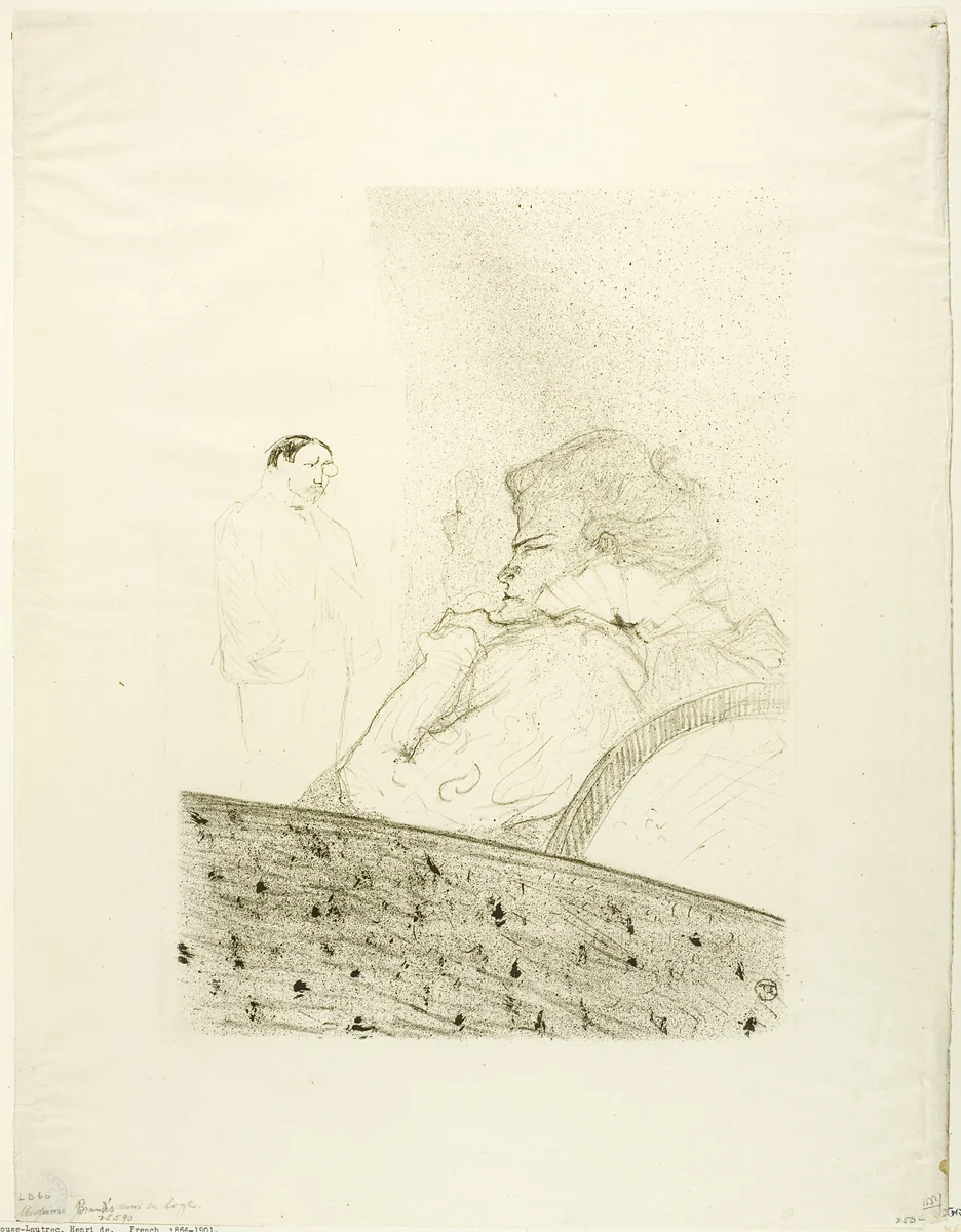 Brandès in her Box by Henri de Toulouse-Lautrec, print, 1894