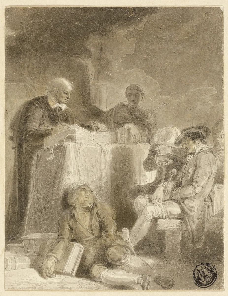 Sleeping Congregation by John Thurston, drawing, 1764-1822