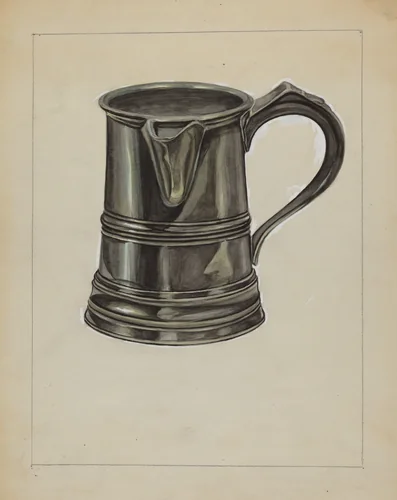 Pewter Pitcher by Hyman Pearlman, index of american design, 1936