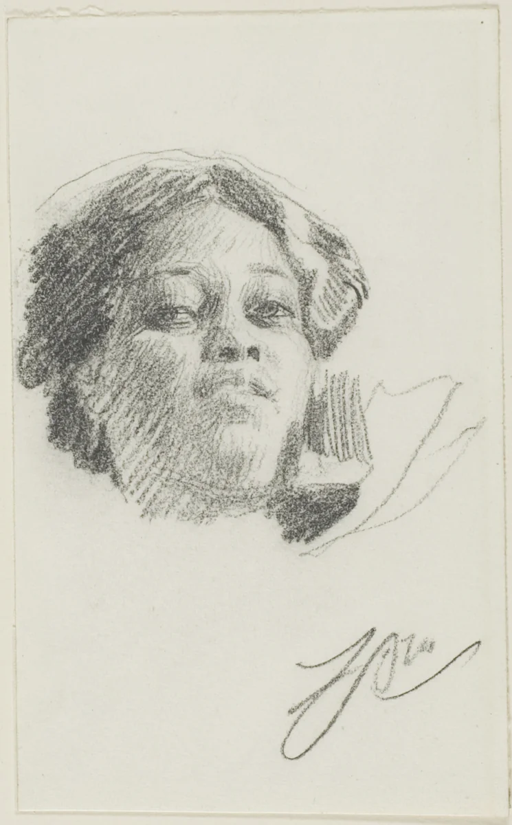 Head of a Woman by Anders Zorn, drawing, 1880-1920