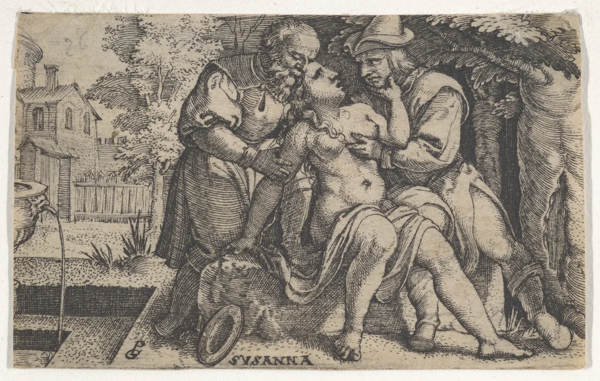 Susanna and the Elders by Georg Pencz, print, 1526-1536