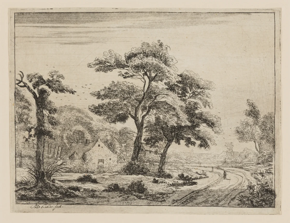 The Road to the Village by Anna Maria de Koker, print, 1698