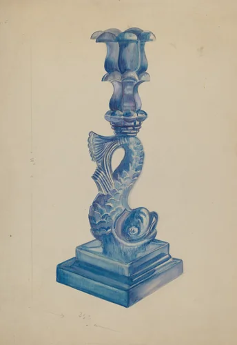 Dolphin Candlestick by Ella Sterling, index of american design, 1936