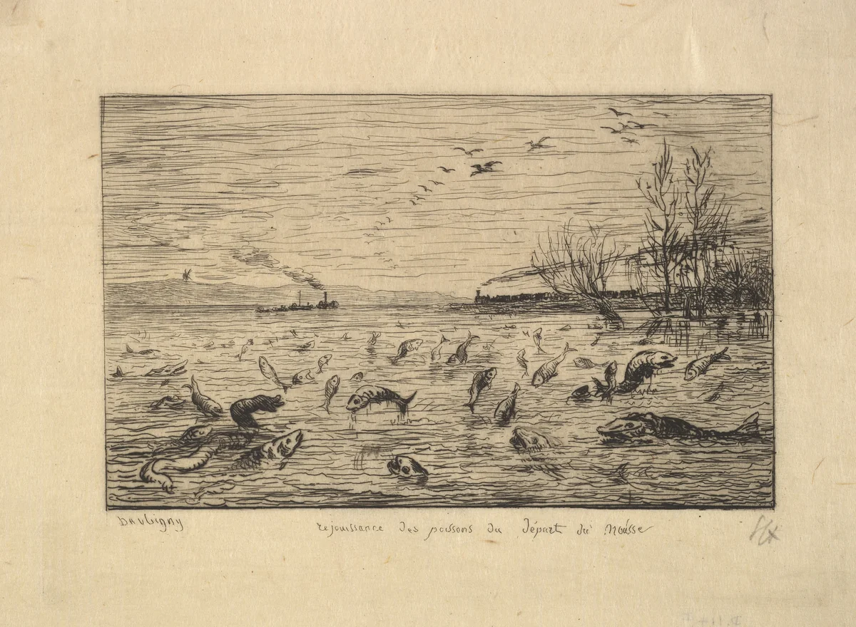 The Fish Rejoice in the Departure of the Cabin Boy by Charles-François Daubigny, print, 1861