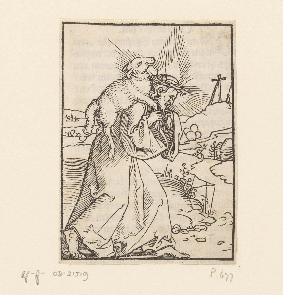 Christus als de Goede Herder by anonymous, print, 1527