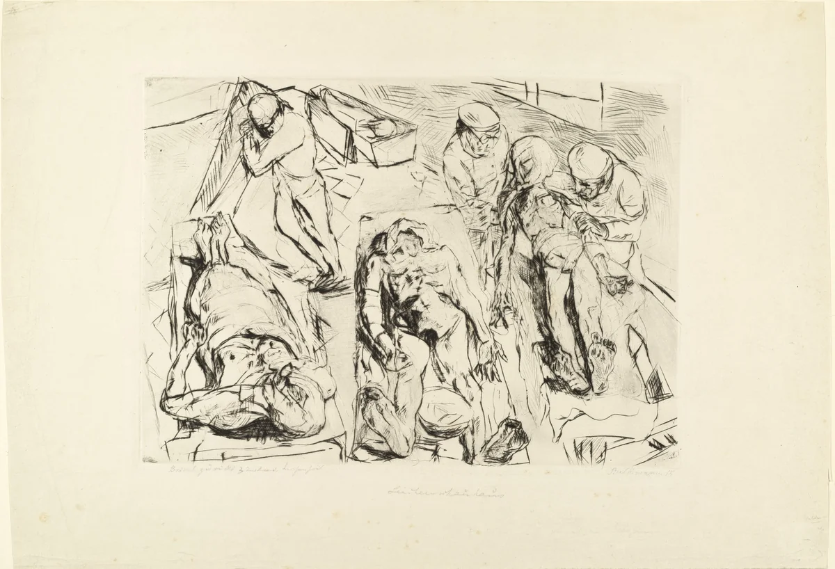 Morgue (Das Leichenhaus) by Max Beckmann, print, 1915