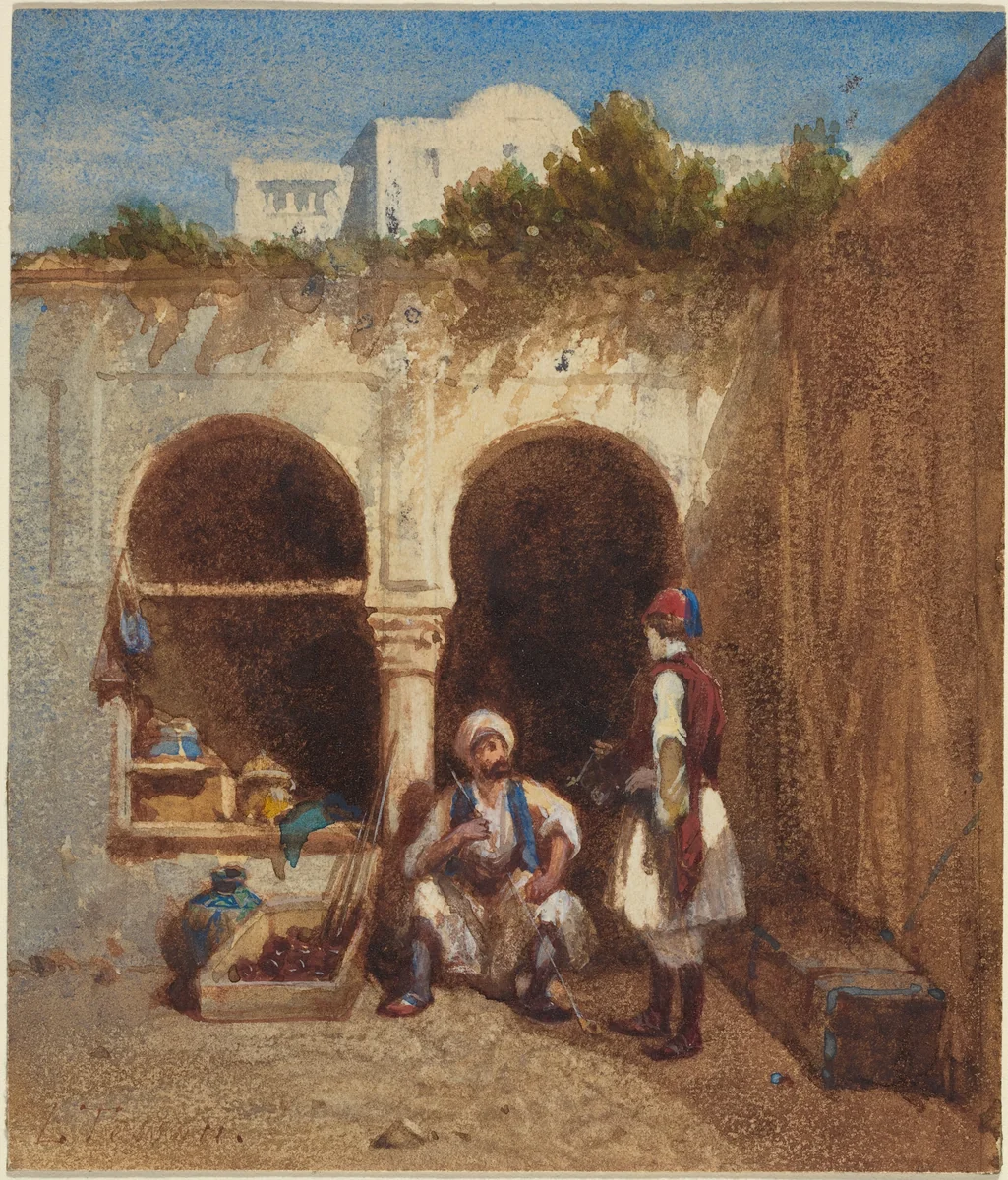 Arab Market by Louis Tesson, drawing, 1841-1867