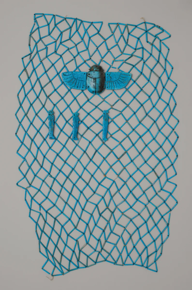 Bead Net Funerary Shroud with Amulets by Egyptian, other, -818--656