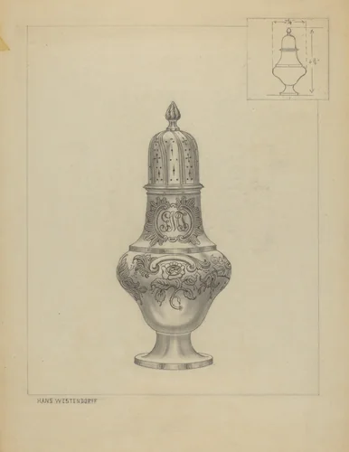 Silver Caster by Hans Westendorff, index of american design, 1936
