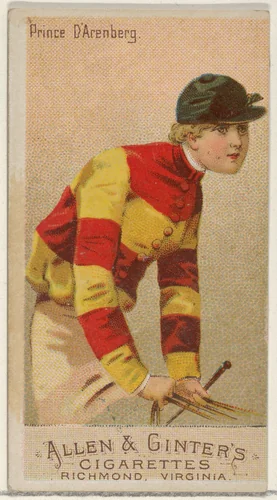 Prince D'Arenberg, from the Racing Colors of the World series (N22a) for Allen & Ginter Cigarettes by Allen & Ginter, print, 1888