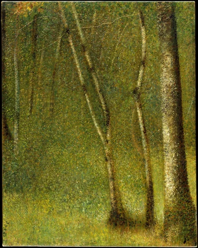 The Forest at Pontaubert by Georges Seurat, painting, 1881