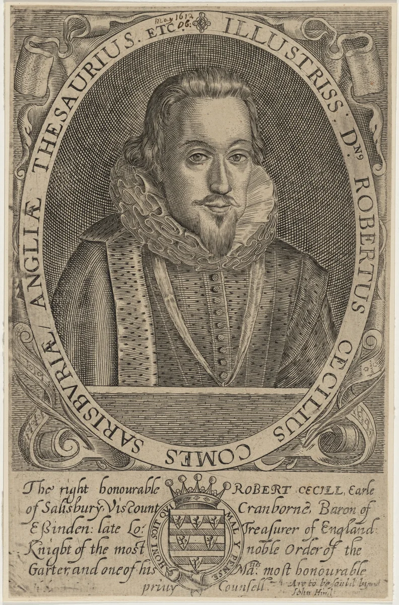 Robert Cecil, First Earl of Salisbury by H. Stock, print, 1555-1695