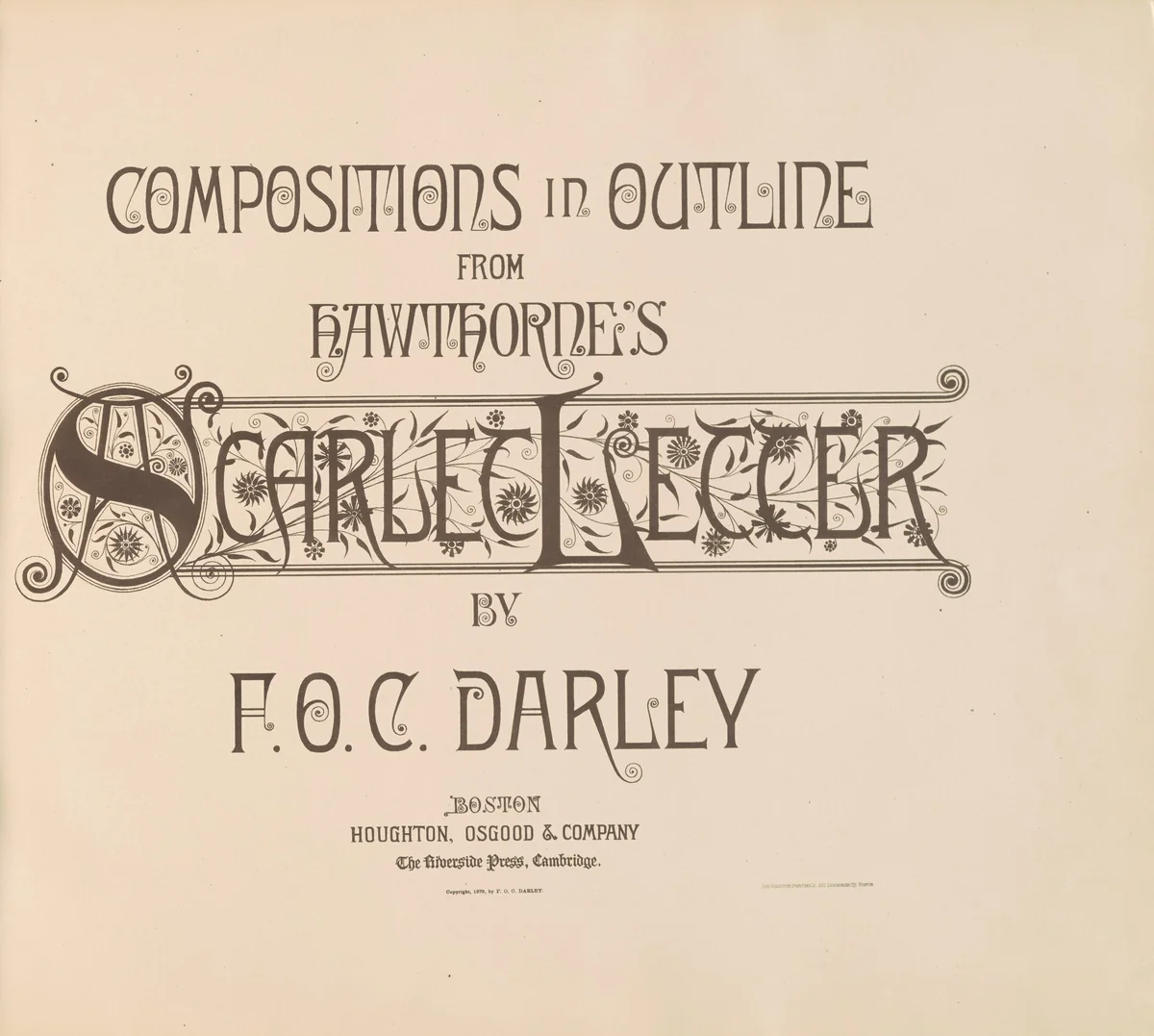 Compositions in Outline from Hawthorne's Scarlet Letter by Felix Octavius Carr Darley, volume, 1879
