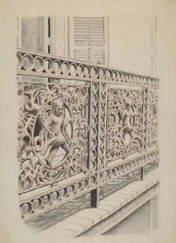 Cast Iron Balcony Rail by Ray Price, index of american design, 1936