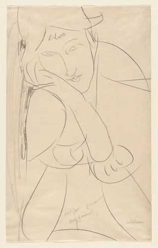 Woman, Head on Hand by Amedeo Modigliani, drawing, 1917