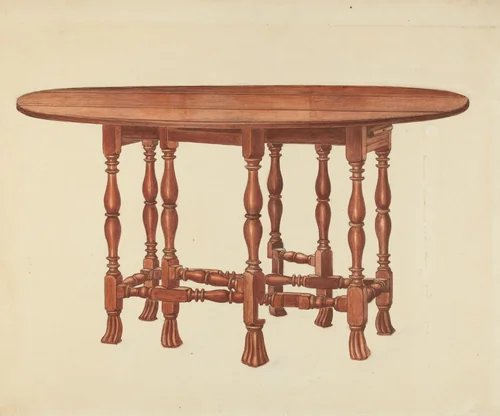 Gate Leg Table by Frank Wenger, index of american design, 1940