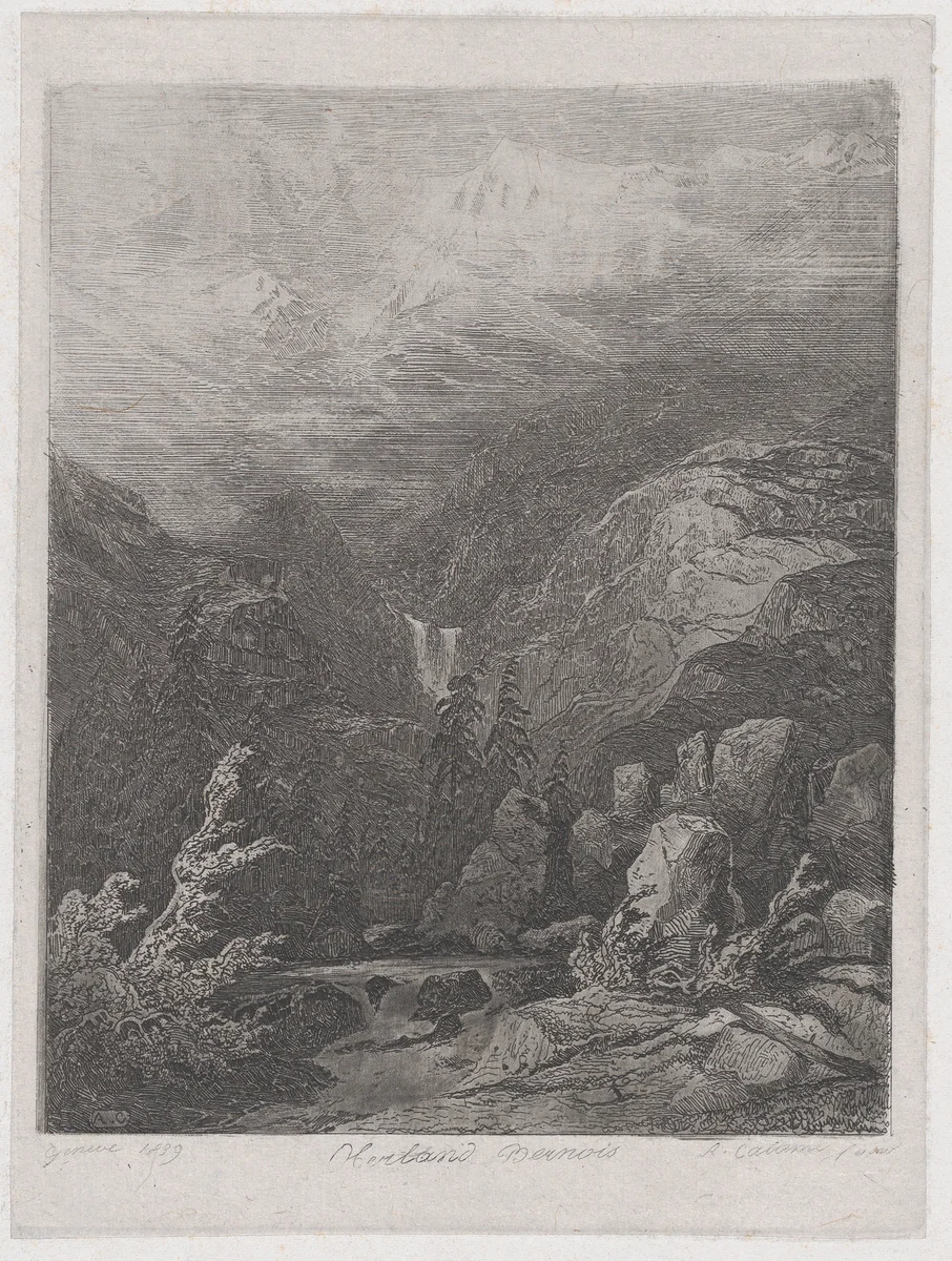 Landscape by Alexandre Calame, print, 1839