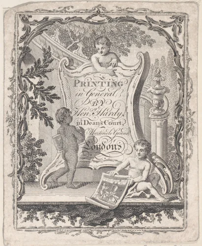 Trade card for Henry Hardy, Printer by anonymous, print, 1800-1900
