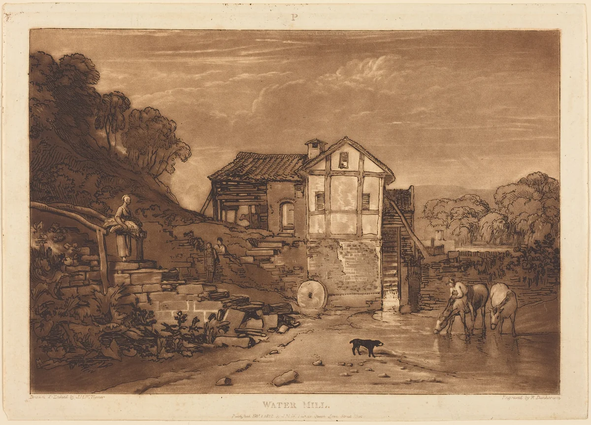 Water Mill by Joseph Mallord William Turner, print, 1812