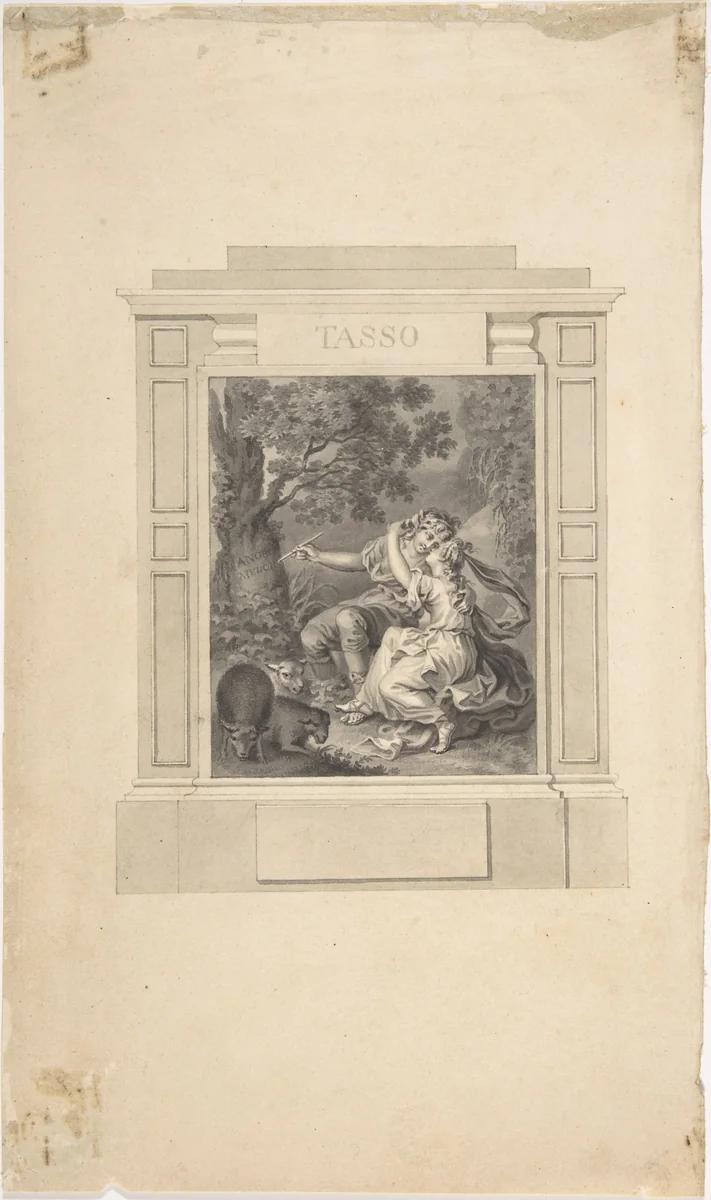 Fronticepiece for Tasso's Poems by Richard Westall, drawing, 1785-1836